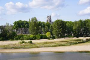 a body of water with trees and a building in the background at T3 spacieux & cosy, climatisé, très proche Loire in Orléans