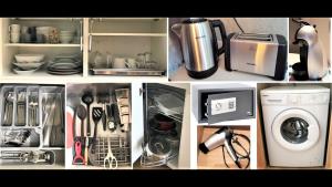 a collage of photos of kitchen items and appliances at Dream View in Adeje