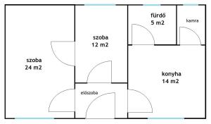 The floor plan of Csányi vendégház