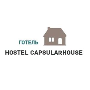 um desenho de uma casa com as palavras hostel cevitarian em Capsularhouse Hostel em Dnipro