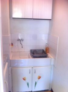 Dapur atau dapur kecil di Studio confortable, Rennes les bains, 17 m² + Balcon
