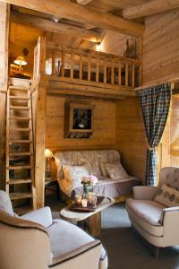 Posezení v ubytování Chalet-Hôtel & Spa Les Cimes