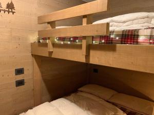 a bedroom with two bunk beds in a room at Lacasinapungitopo in Folgarida