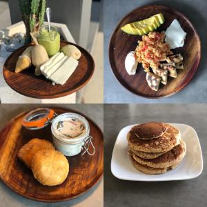 a collage of four pictures of plates of food at Hotel Indigo Miami Brickell, an IHG Hotel in Miami