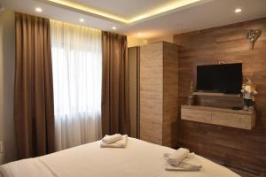 um quarto de hotel com uma cama e uma televisão em Milmari Resort Premier 46 em Kopaonik