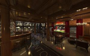 a rendering of a bar in a restaurant at Binh Minh Dien Chau Hotel in Diễn Châu