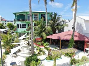 an aerial view of the resort with palm trees at Oceana Boutique in Maafushi