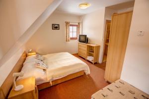 Postel nebo postele na pokoji v ubytování Hotel Koliba Greta