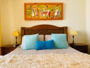 Кровать или кровати в номере Departamento La Serena Avenida Del Mar
