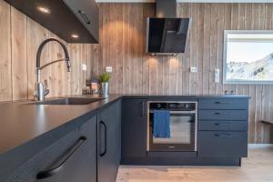 Kuchyň nebo kuchyňský kout v ubytování Seafront new cabin in Lofoten