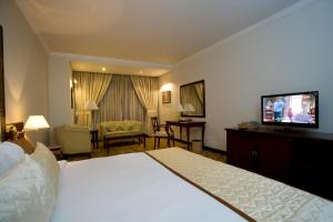 TV a/nebo společenská místnost v ubytování Hotel Sarina