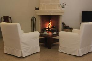A seating area at Masseria Zambardo