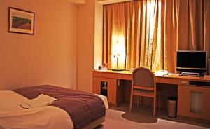 Uma televisão e/ou sistema de entretenimento em Kitami Pierson Hotel