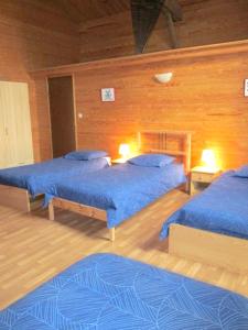 Giường trong phòng chung tại Appartement de 3 chambres avec piscine partagee jardin amenage et wifi a Blaignac