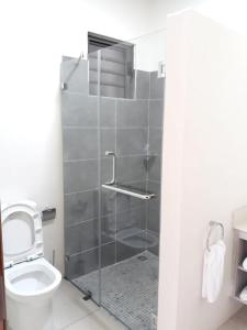 Koupelna v ubytování Charming apartment in Flic en Flac with shared pool