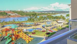 a view of a water park with a playground at Ilhas do Lago Eco Resort in Caldas Novas