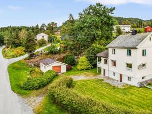 an aerial view of a white house at Holiday Home Vågland in Vågland