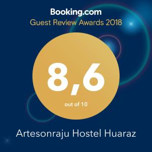 Certifikát, hodnocení, plakát nebo jiný dokument vystavený v ubytování Artesonraju Hostel Huaraz