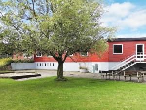 a tree in the grass in front of a building at 30 person holiday home in Nordborg in Nordborg