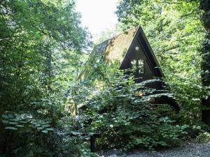 een kleine hut midden in een bos bij Quaint Chalet in Petithan with Roofed Pool in Durbuy