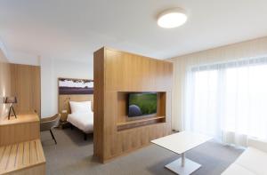 TV a/nebo společenská místnost v ubytování Hotel S-PORT Véska