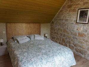 Кровать или кровати в номере Vintage holiday home near Rodez in Aveyron