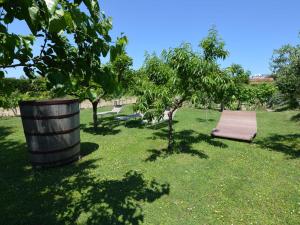 un parco con una panchina e un albero nell'erba di Belvilla by OYO Venturi Cherry a Gatteo a Mare