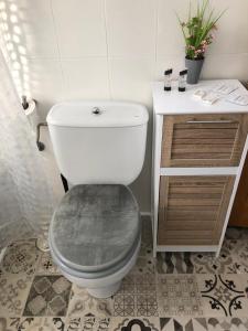 Un baño con un inodoro blanco y un lavabo. en IMEDA Estudios LOS VALLES CON PARKING, en Sierra Nevada 18 fotos más