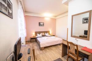 Televízia a/alebo spoločenská miestnosť v ubytovaní Hotel Džbán