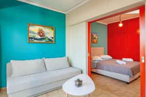 Posteľ alebo postele v izbe v ubytovaní CHAMBRE ORANGE