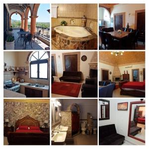 un collage de diferentes fotos de una habitación en Álamos Bonito Resort, en Álamos