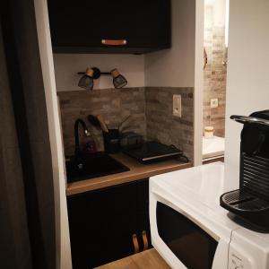 a small kitchen with a sink and a counter at studio centre d Aix in Aix-en-Provence