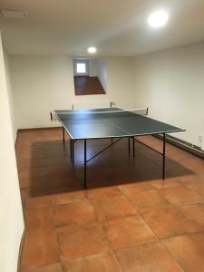a ping pong table in the middle of a room at Horský apartmán v Karlovicích (Karlovický dvůr) in Karlovice