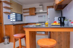 Kuchyň nebo kuchyňský kout v ubytování Kolibri Holiday Apartments