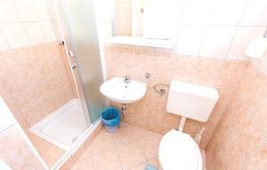 Koupelna v ubytování Comfortable apartment with garden in Palit, 100 m², for 6 guests.