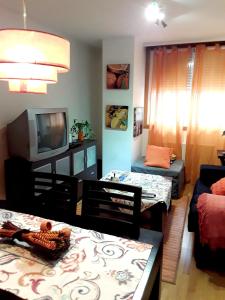 En TV eller et underholdningssystem på One bedroom appartement with wifi at Orense