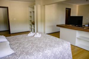 TV a/nebo společenská místnost v ubytování Hotel Letto Caxias