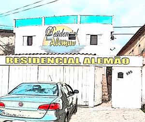 a drawing of a car parked in front of a restaurant at Residencial Alemão in Guarujá