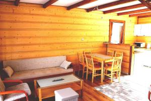a living room with a couch and a table at Stare Zabrodzie in Solina