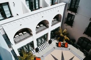 an overhead view of a building with a courtyard at Hotel Californian in Santa Barbara