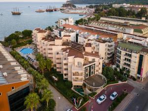 an aerial view of a city next to the water at Viking Nona Beach in Kemer