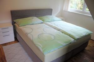 Un pat sau paturi într-o cameră la Apartments Traun-haft