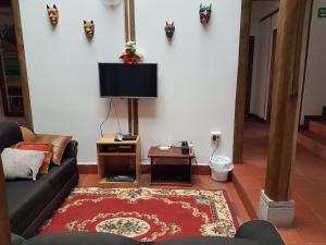 TV a/nebo společenská místnost v ubytování Hotel PrincesaToa