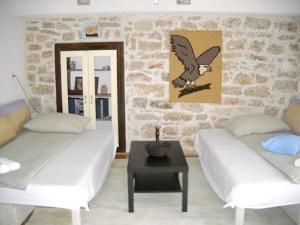 Posezení v ubytování Comfortable apartment in Betina, 52 m², air-conditioned
