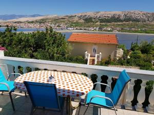 Balkonas arba terasa apgyvendinimo įstaigoje 2 bedrooms appartement at Pag 100 m away from the beach with sea view enclosed garden and wifi