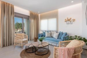 A seating area at Anthos Villas - Chania