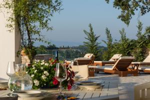 A seating area at Villa Magnolia Corfu