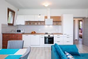 Kuchyň nebo kuchyňský kout v ubytování Kaylie Apartment