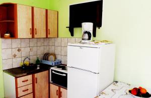 Kuchyň nebo kuchyňský kout v ubytování Pefka Studios & Apartments