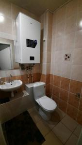a bathroom with a toilet and a sink at Hostel Happy House в центре in Izhevsk